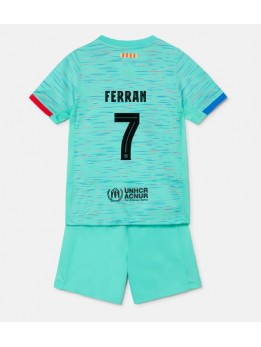 Barcelona Ferran Torres #7 Replika Tredje Kläder Barn 2023-24 Kortärmad (+ byxor)